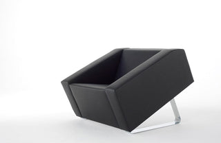 Modern black chair with angled design