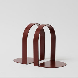 Red metal arch bookends