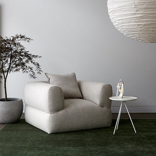 Puffalo1 gray armchair with accent pillow