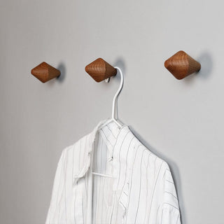 Wooden wall hooks with shirt