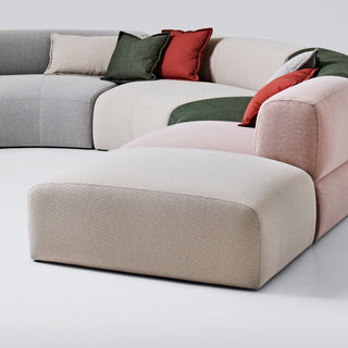 Puffalolounge12 sectional sofa with colorful cushions